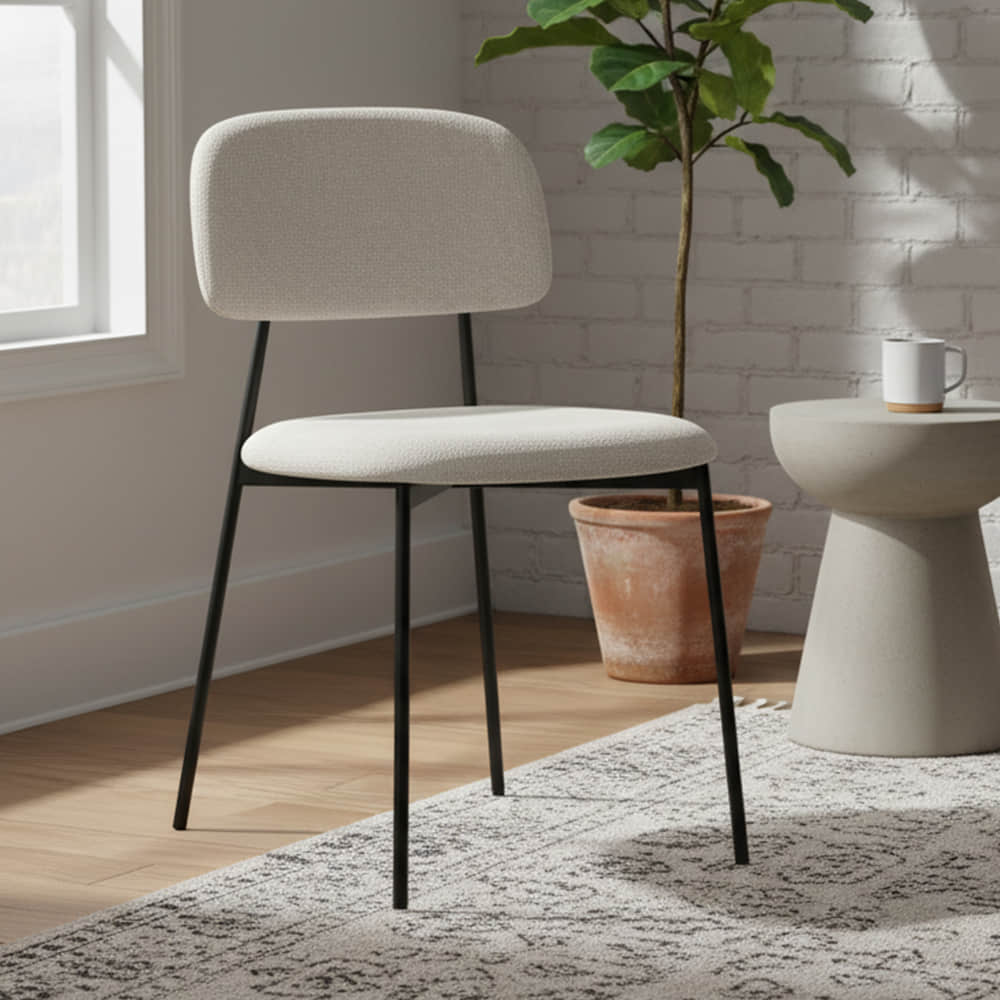 Comfortable dining room chair with cushions