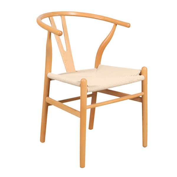 Wishbone dining chair in natural color