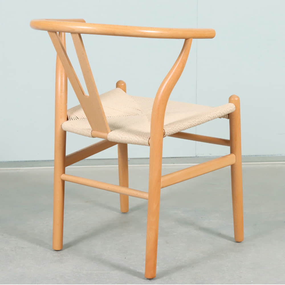 Wishbone dining chair in natural color