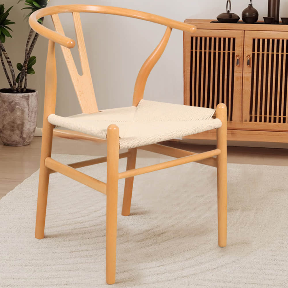 Wishbone dining chair in natural color