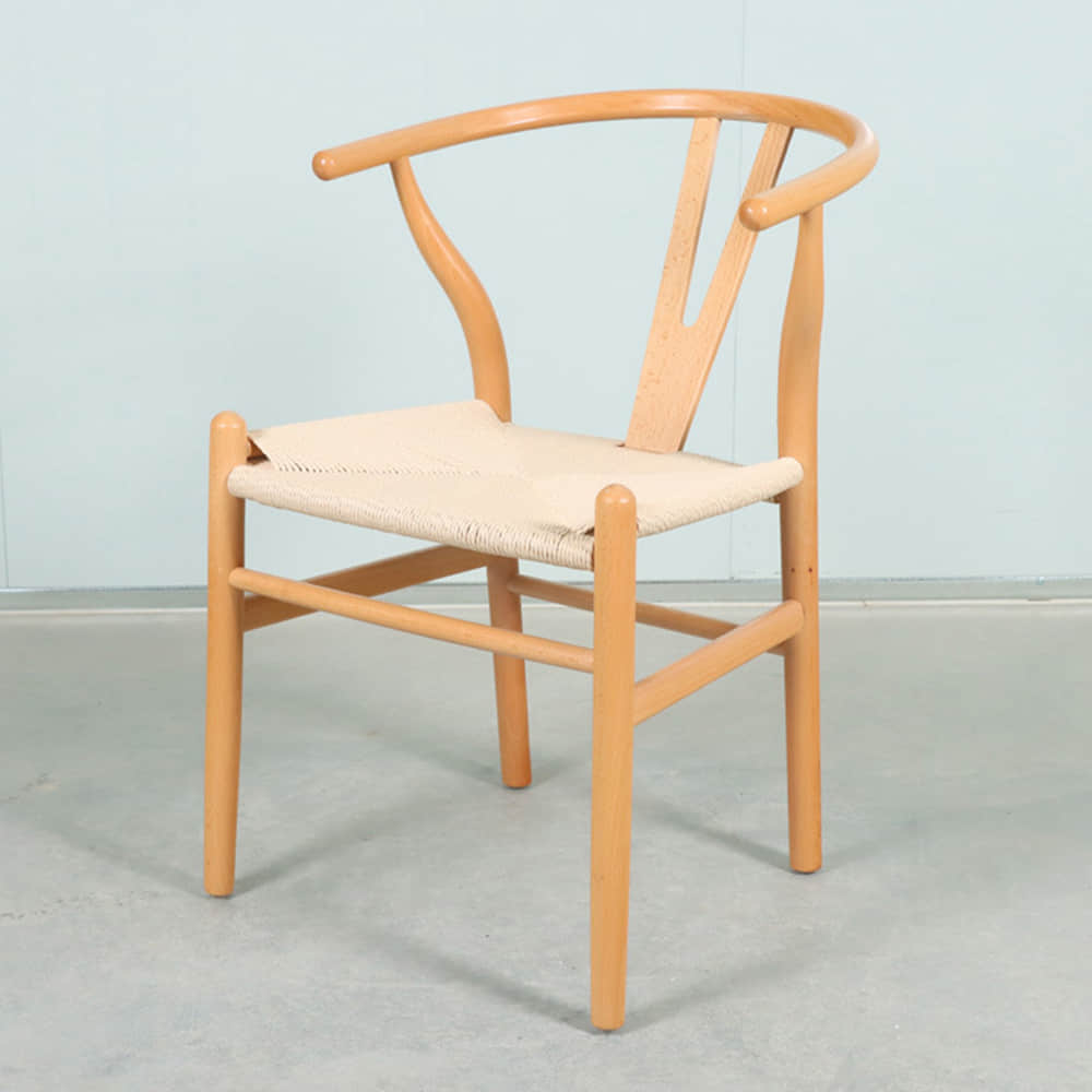 Wishbone dining chair in natural color