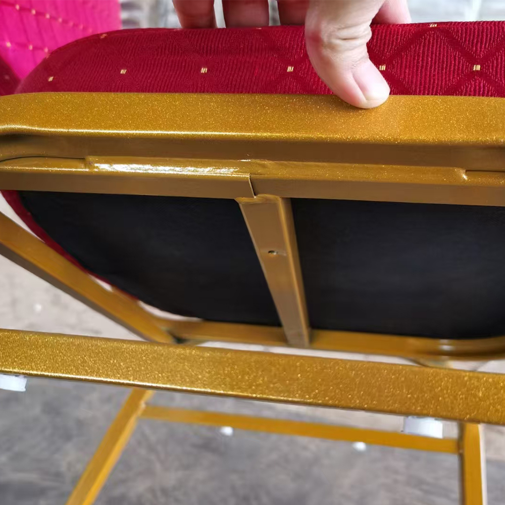 Stacking hotel banquet chair with steel legs