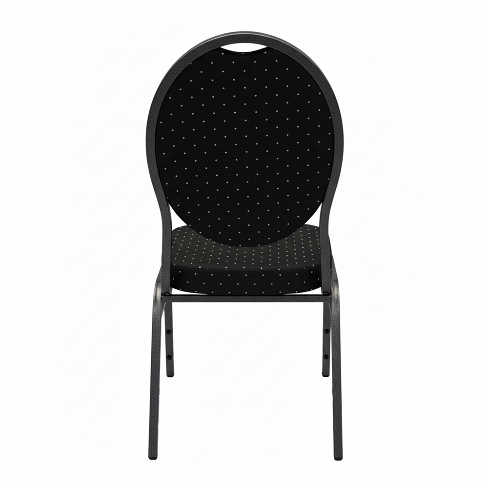 Stacking hotel banquet chair with steel legs