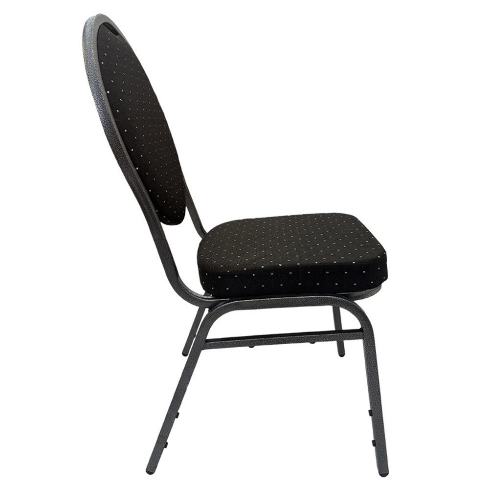 Stacking hotel banquet chair with steel legs