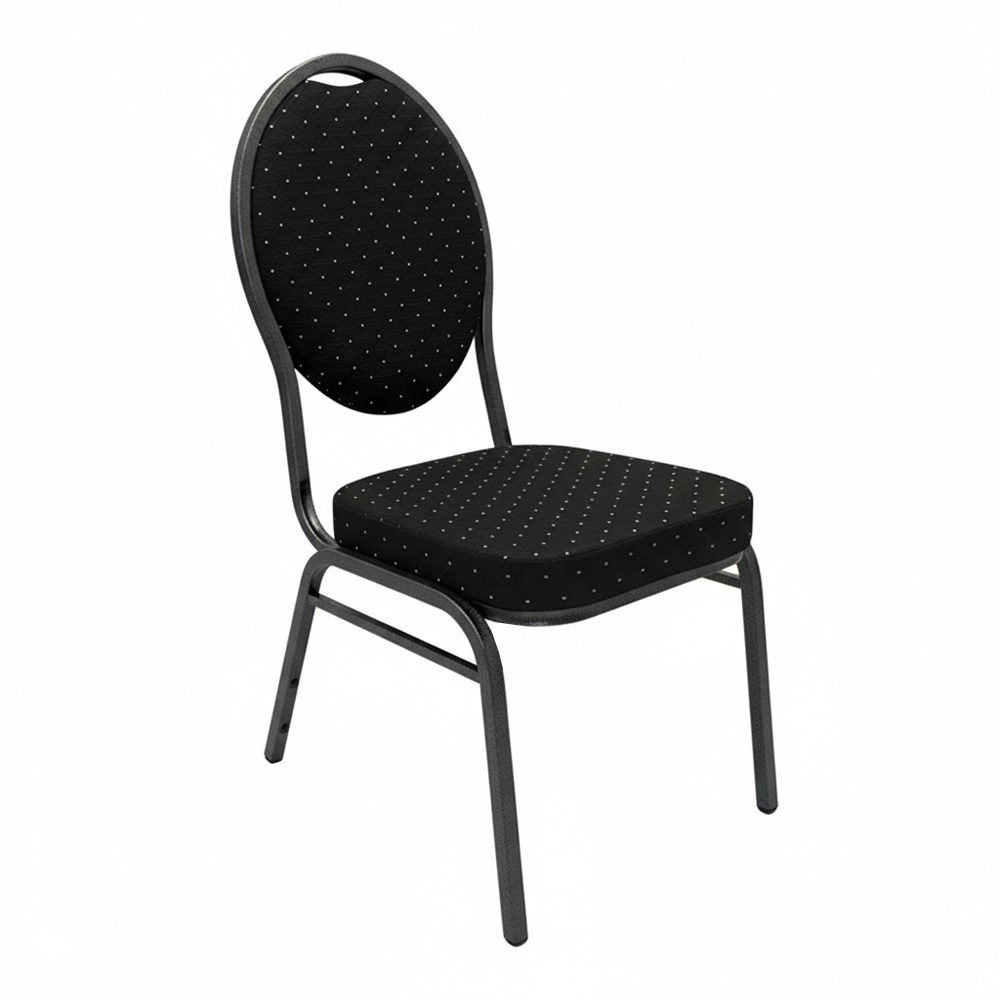 Stacking hotel banquet chair with steel legs