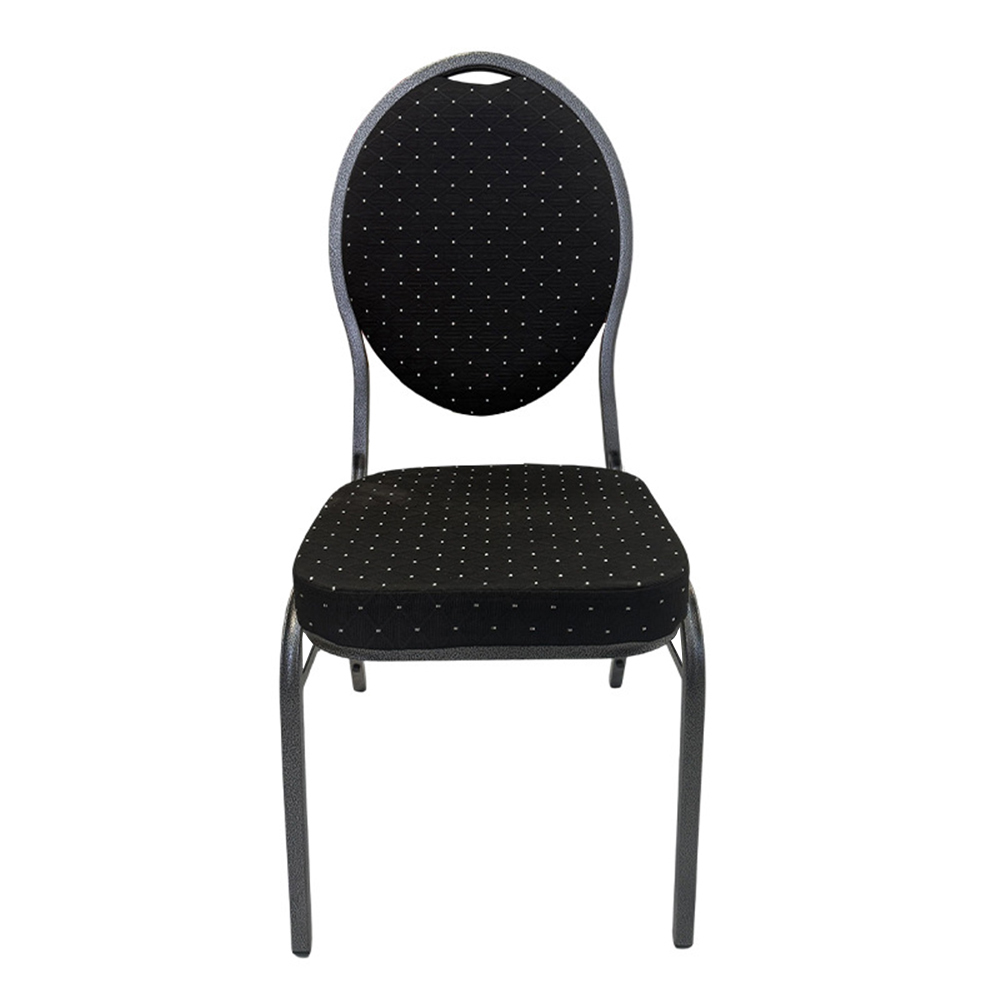 Stacking hotel banquet chair with steel legs