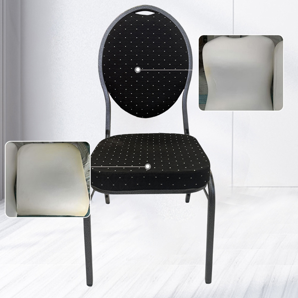 Stacking hotel banquet chair with steel legs