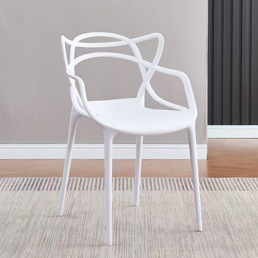 Stackable modern plastic dining chair outdoor use