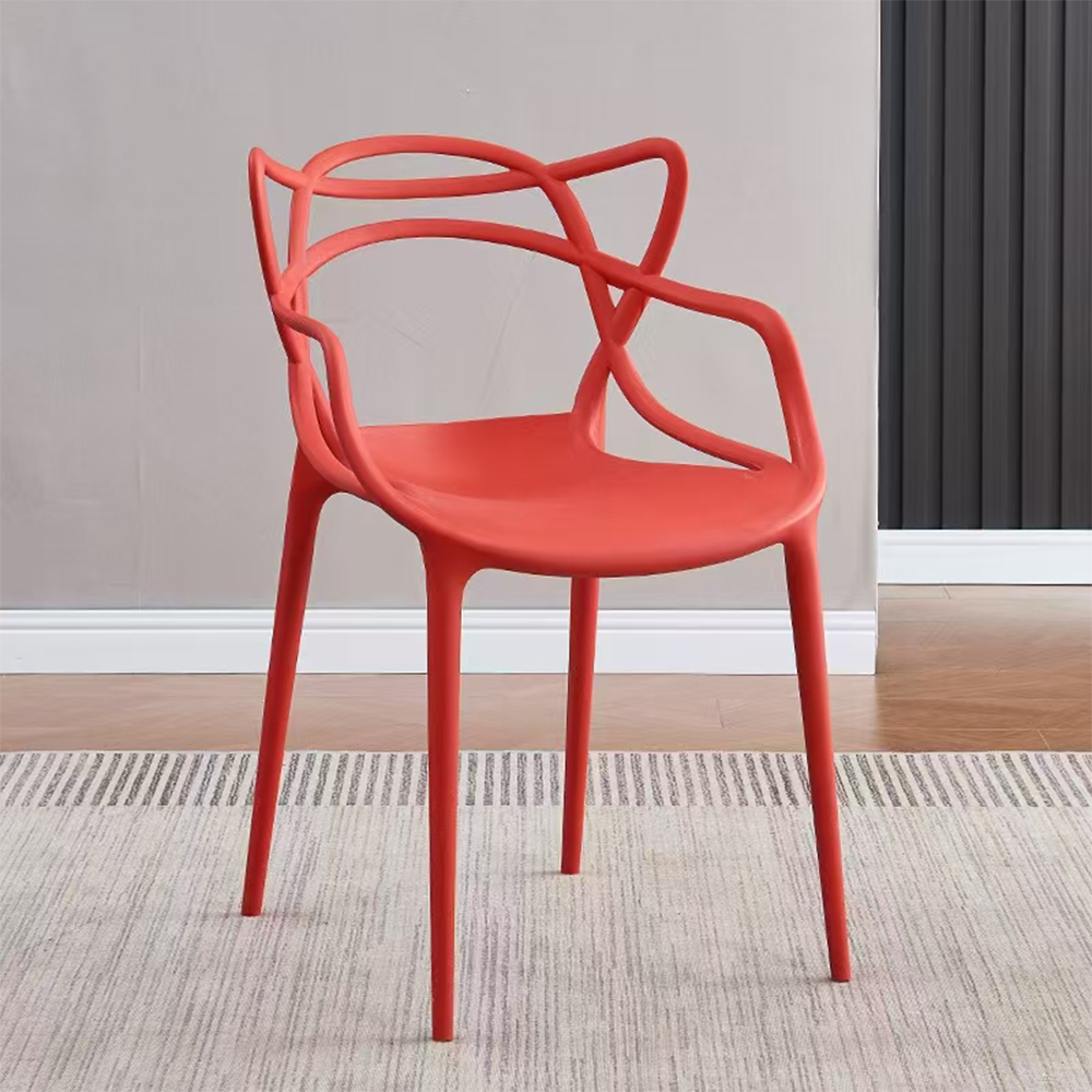 Stackable modern plastic dining chair outdoor use
