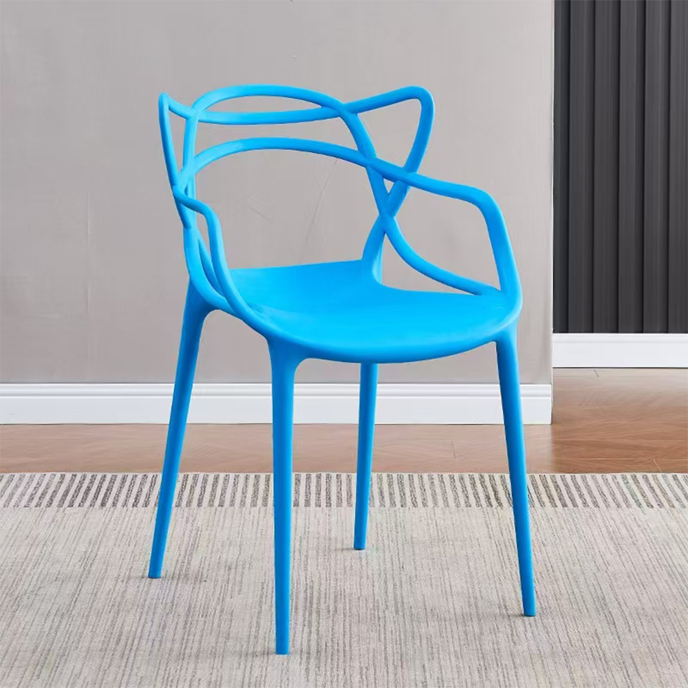 Stackable modern plastic dining chair outdoor use