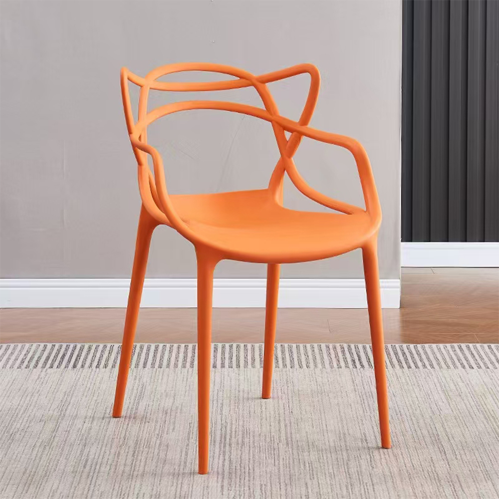 Stackable modern plastic dining chair outdoor use