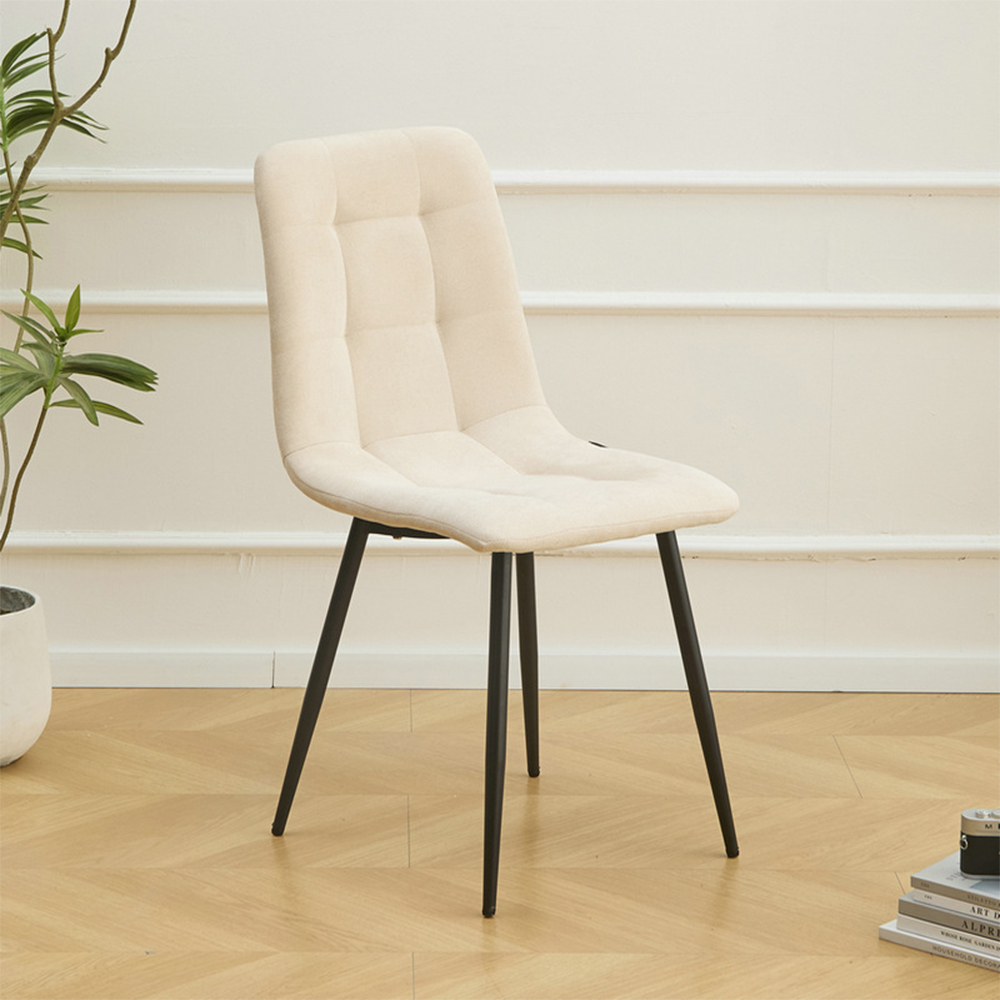 Dining chairs upholstered seat with metal legs