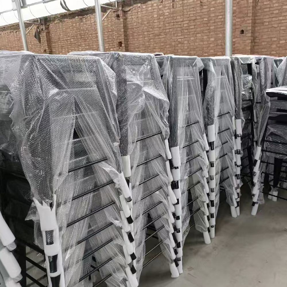 Stackable colored vintage metal chair