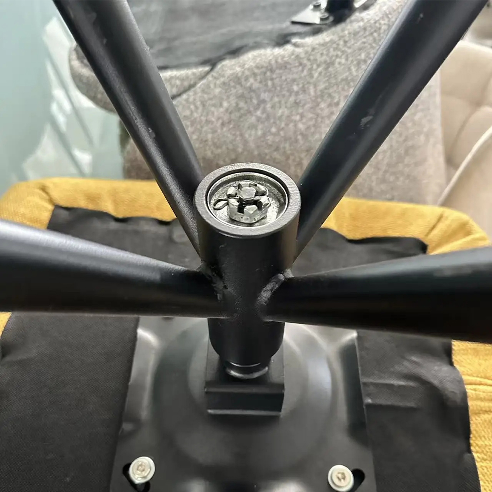 Grey velvet swivel dining chair