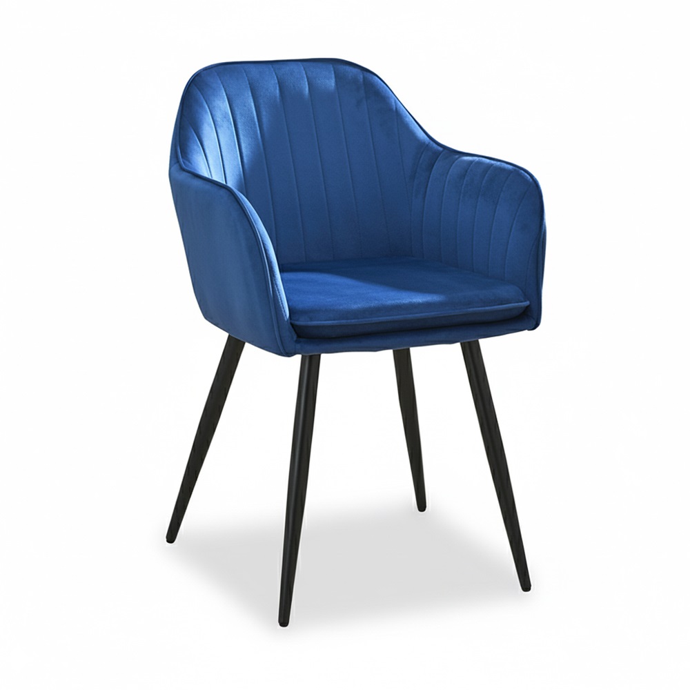 Dining chair with arms brown leather color