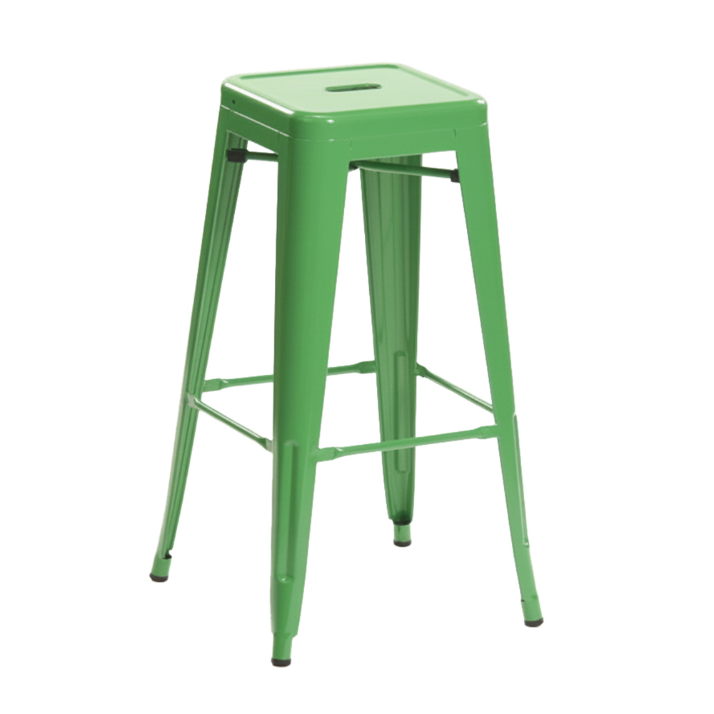 White steel frame metal dining chair