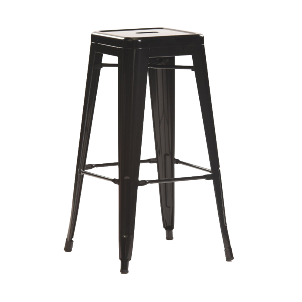 White steel frame metal dining chair