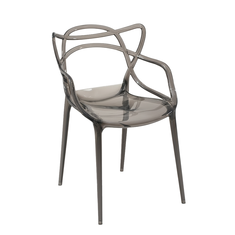 Molded clear plastic table chair comfortable colorful chair