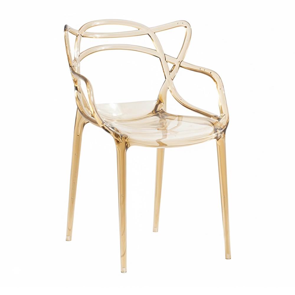 Molded clear plastic table chair comfortable colorful chair