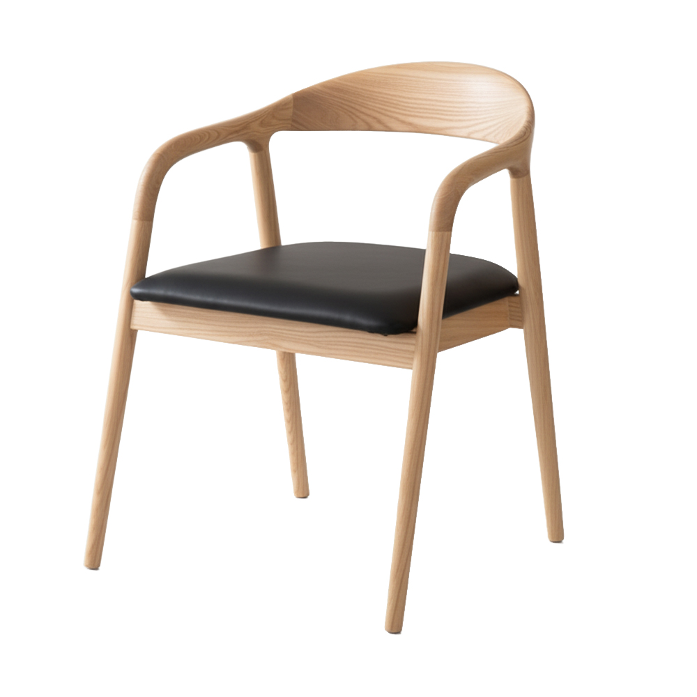 Modern solid wood dining chair with cushion