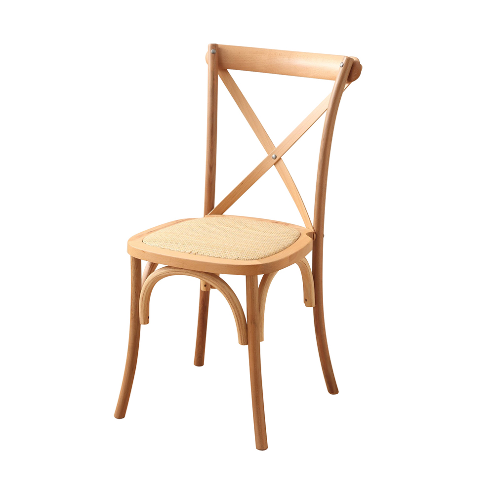 Stackable wooden chair crossback