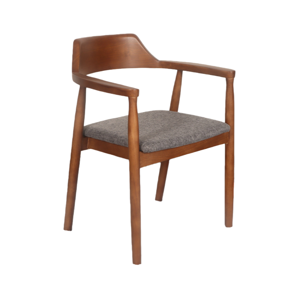 Oak wood dining chairs with arms