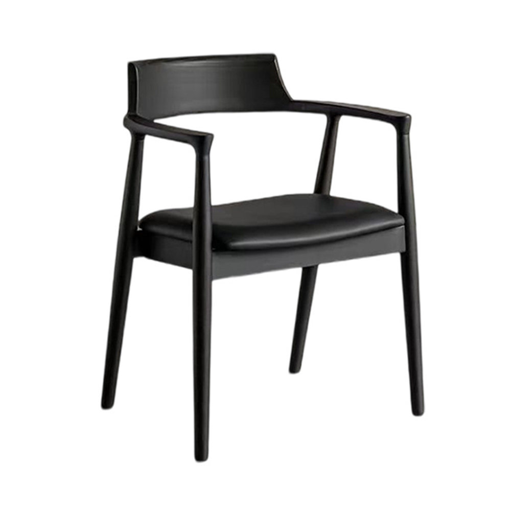 Oak wood dining chairs with arms