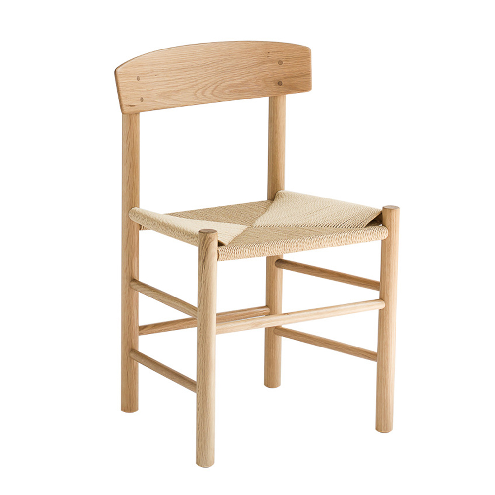 Solid ash wood chairs with rope