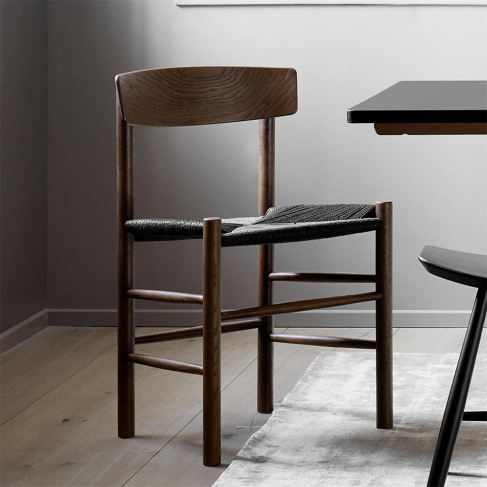 Solid ash wood chairs with rope