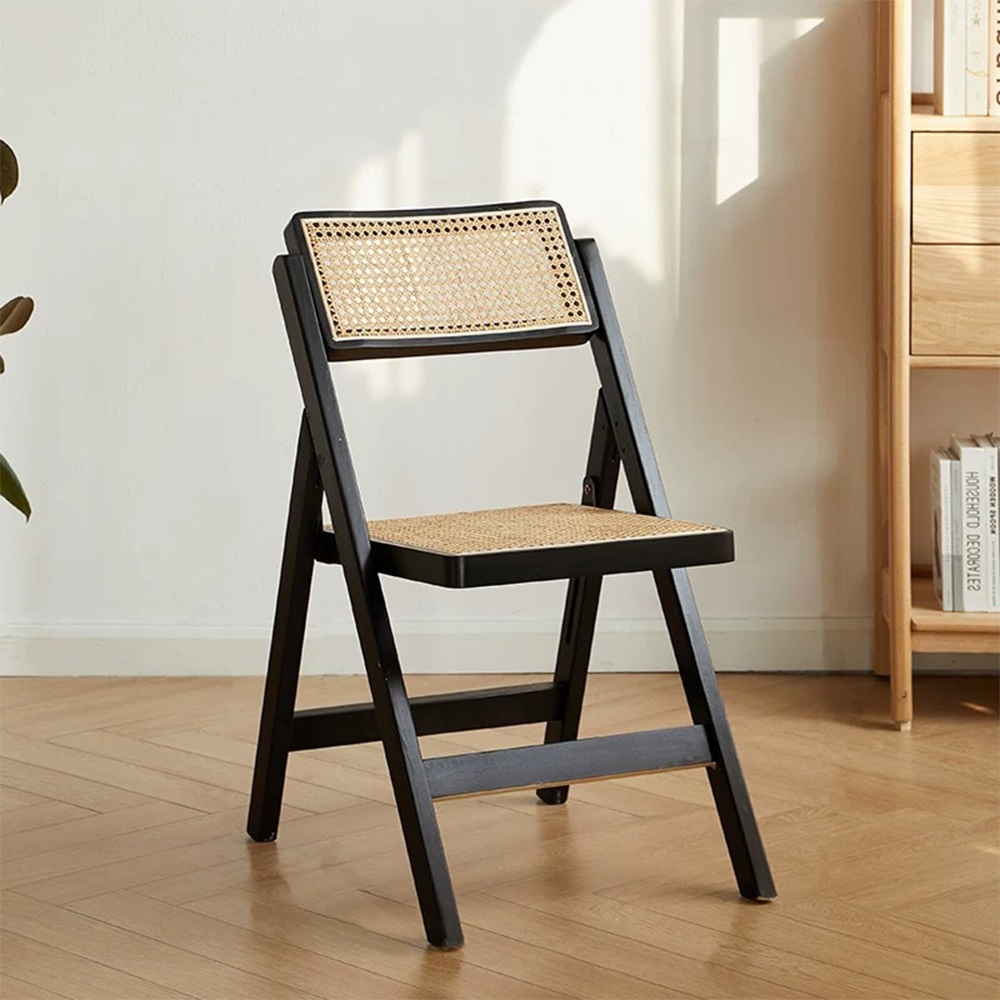 Cane rattan folding dining chair