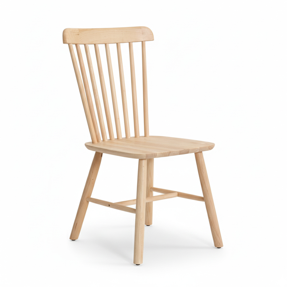 Natural color solid wood dining chair