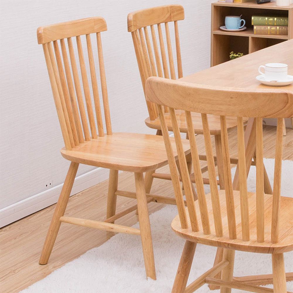 Natural color solid wood dining chair