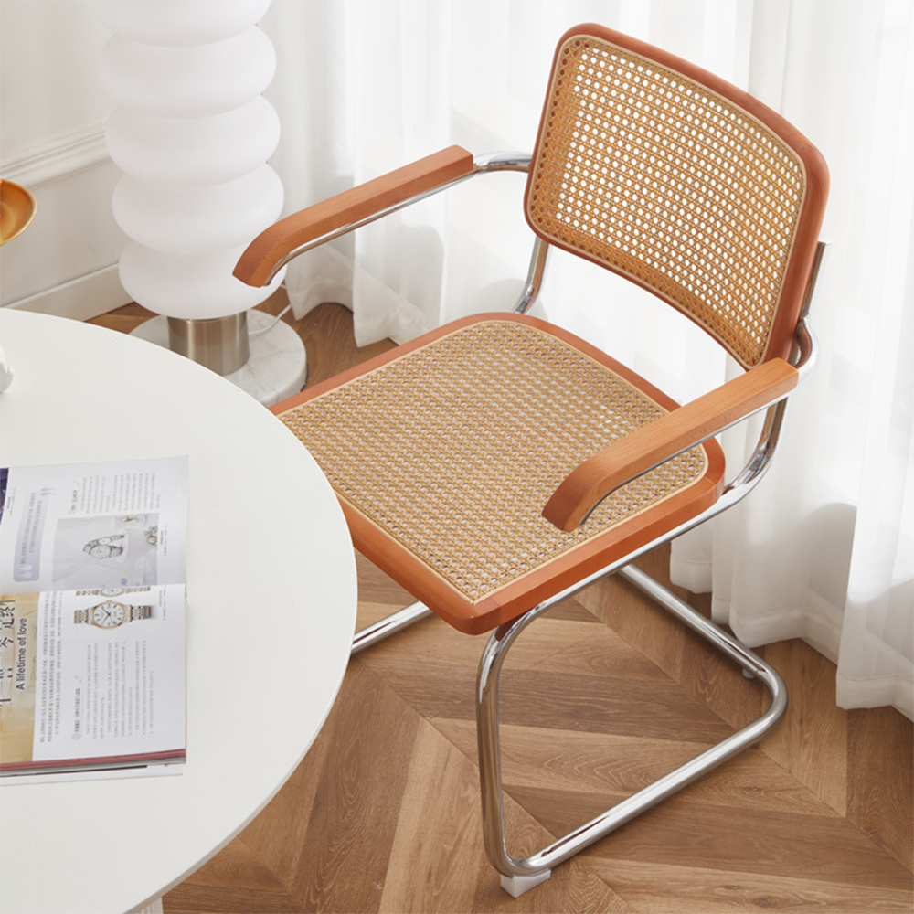 Cane cesca chair chrome iron legs