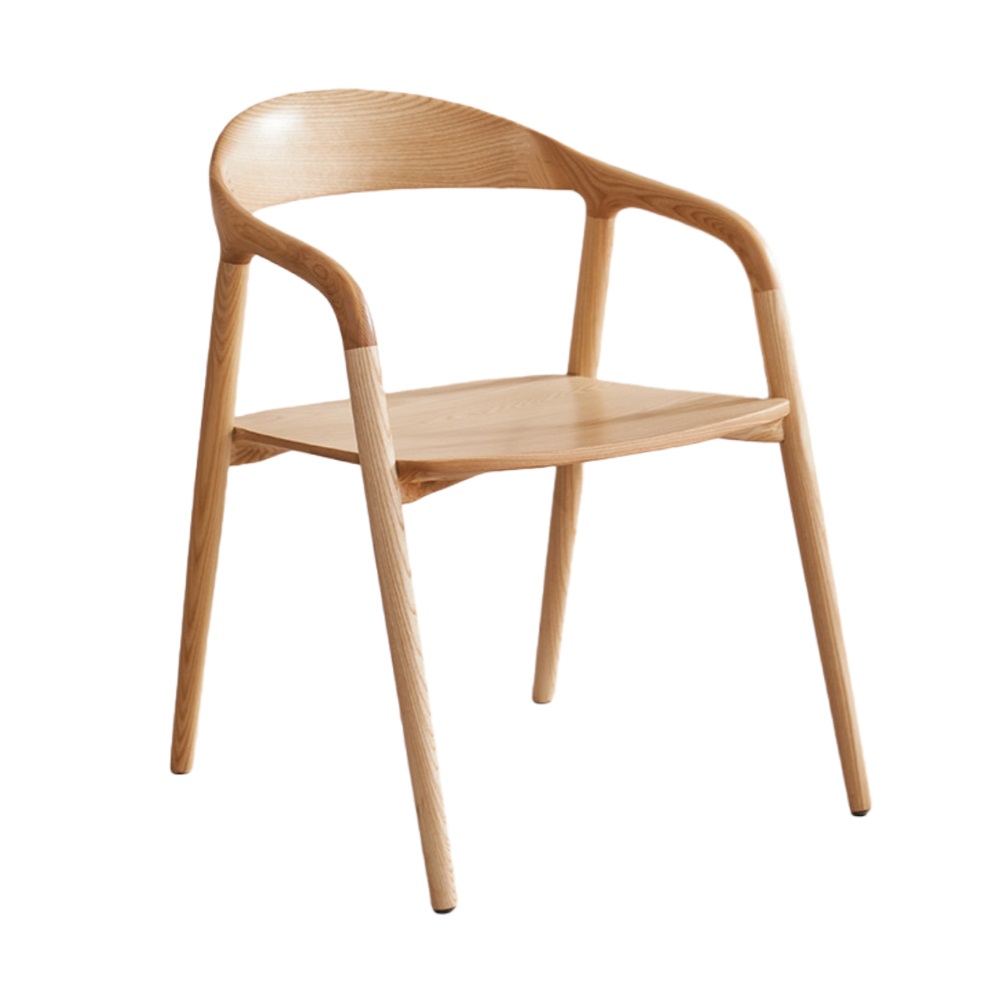 Solid ash wood dining chairs for living room