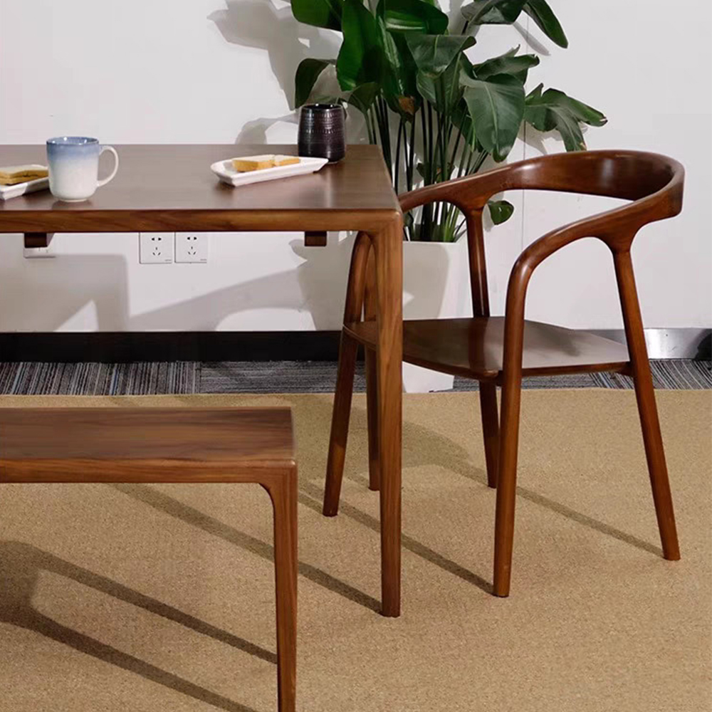 Solid ash wood dining chairs for living room