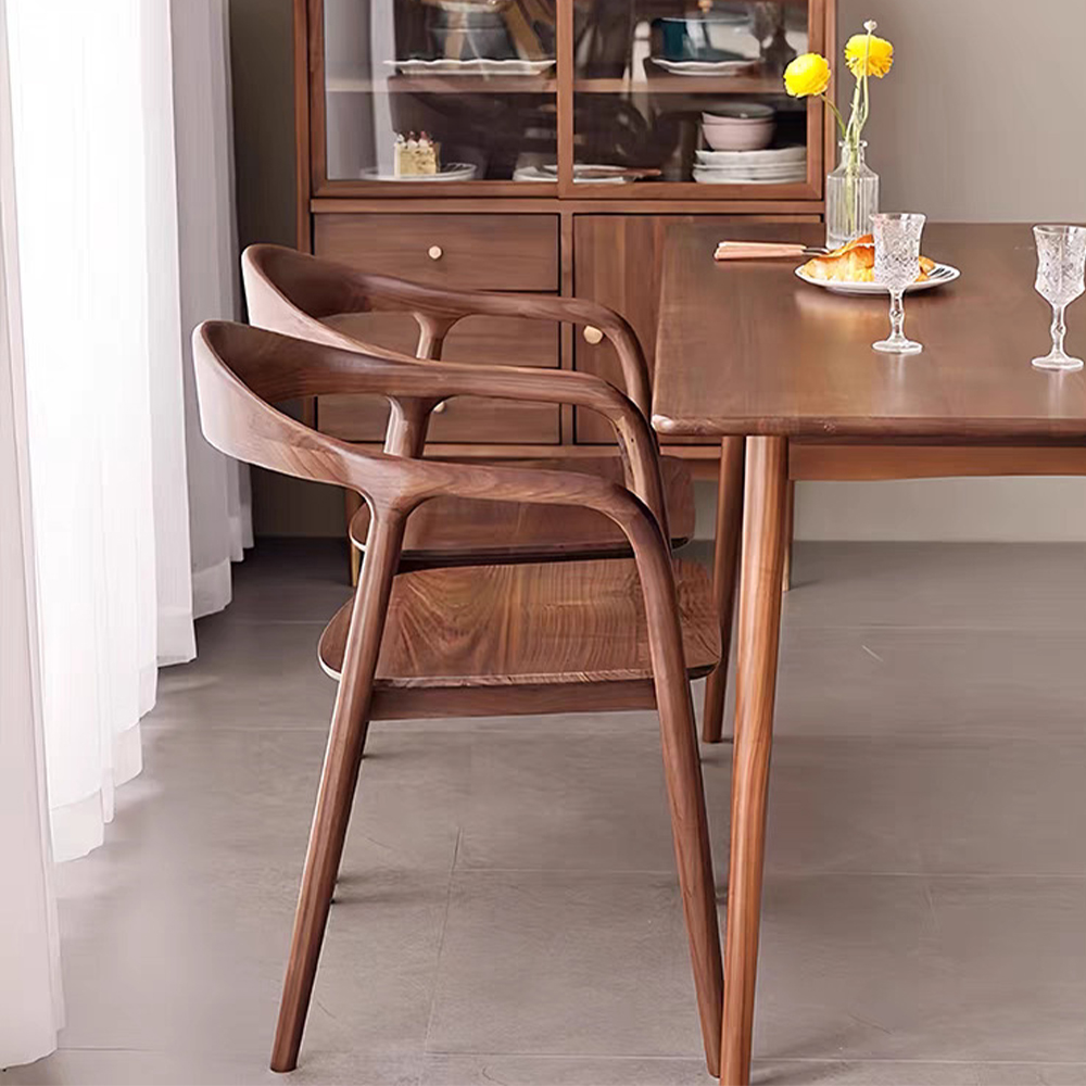 Solid ash wood dining chairs for living room