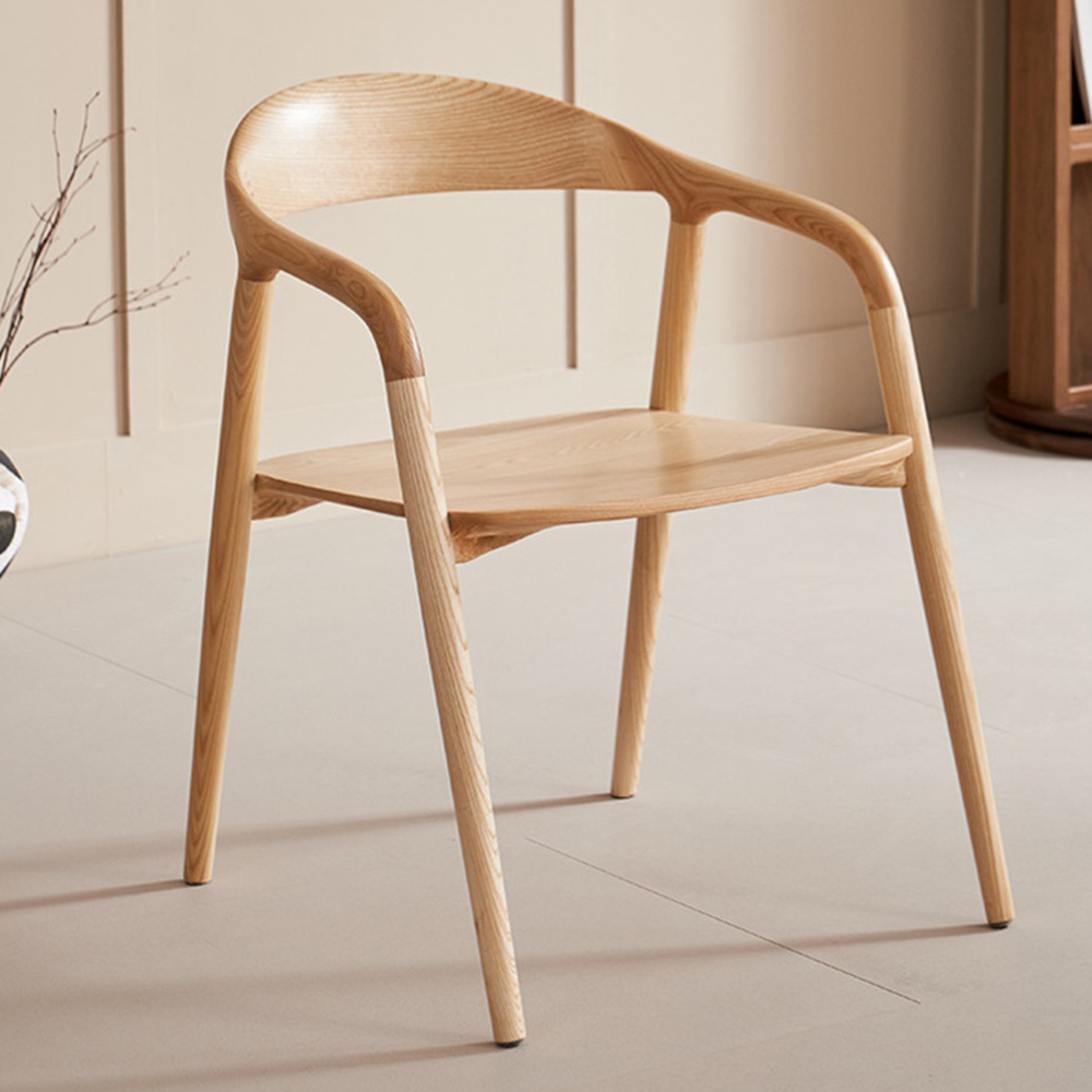Solid ash wood dining chairs for living room