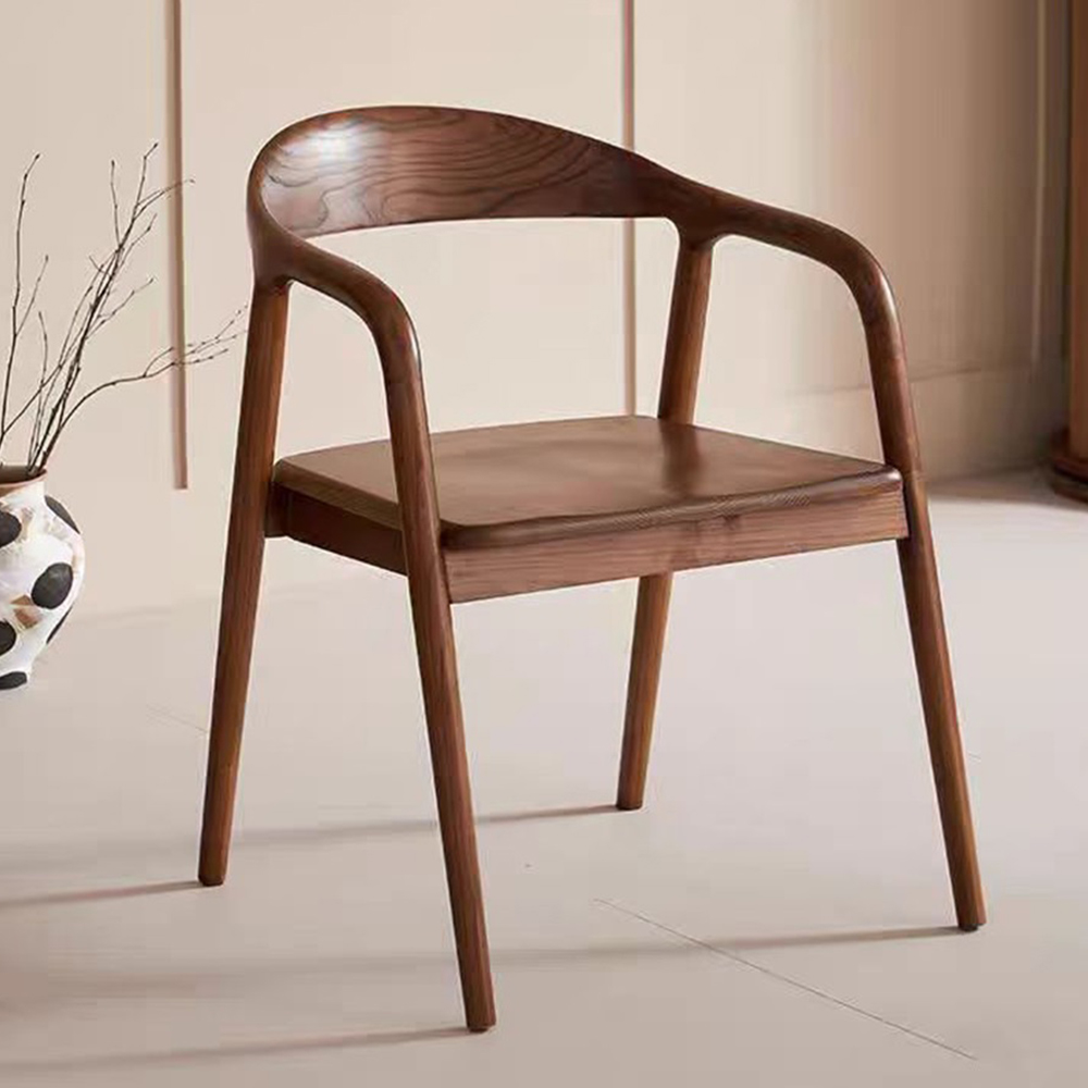 Solid ash wood dining chairs for living room