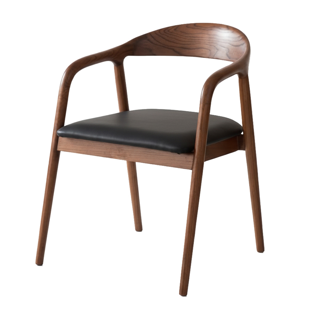 Modern solid wood dining chair with cushion