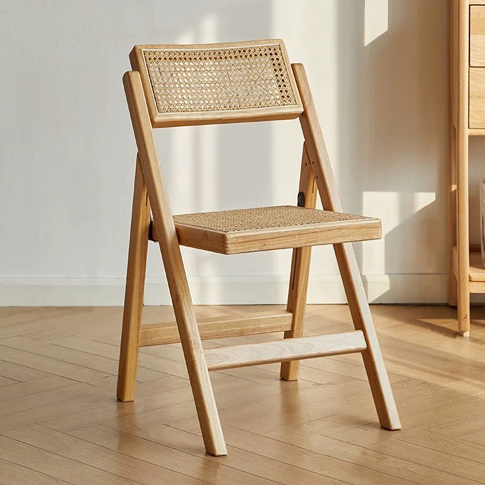 Cane rattan folding dining chair