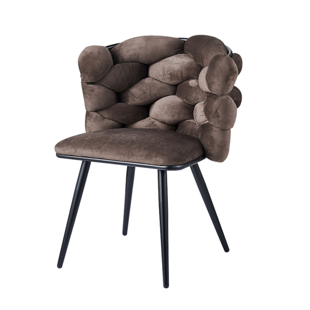 Luxury metal dining chairs with upholstery seat