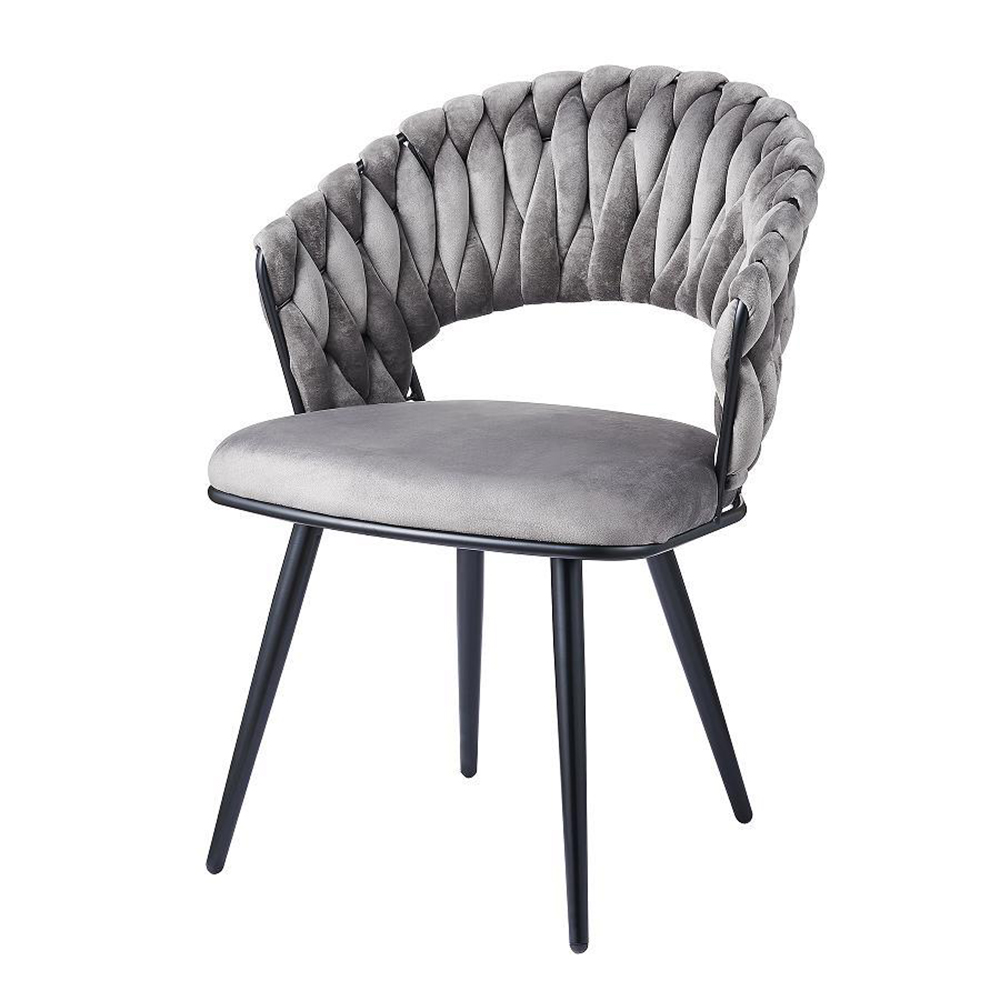 Luxury metal dining chairs with upholstery seat