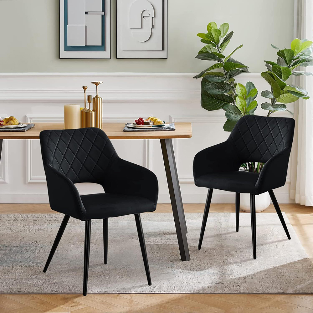 Kitchen dining chair with metal frame