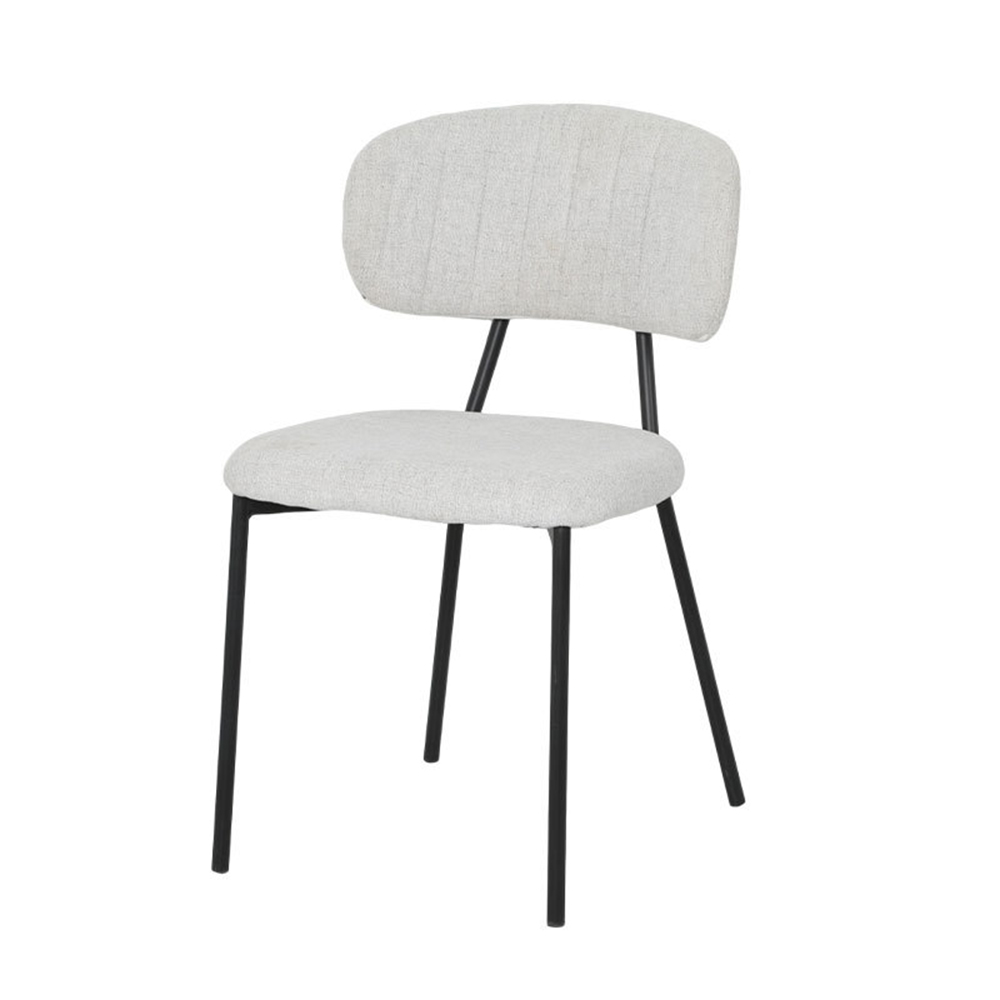 Leather dining chairs with metal legs