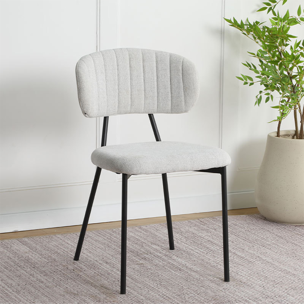 Leather dining chairs with metal legs