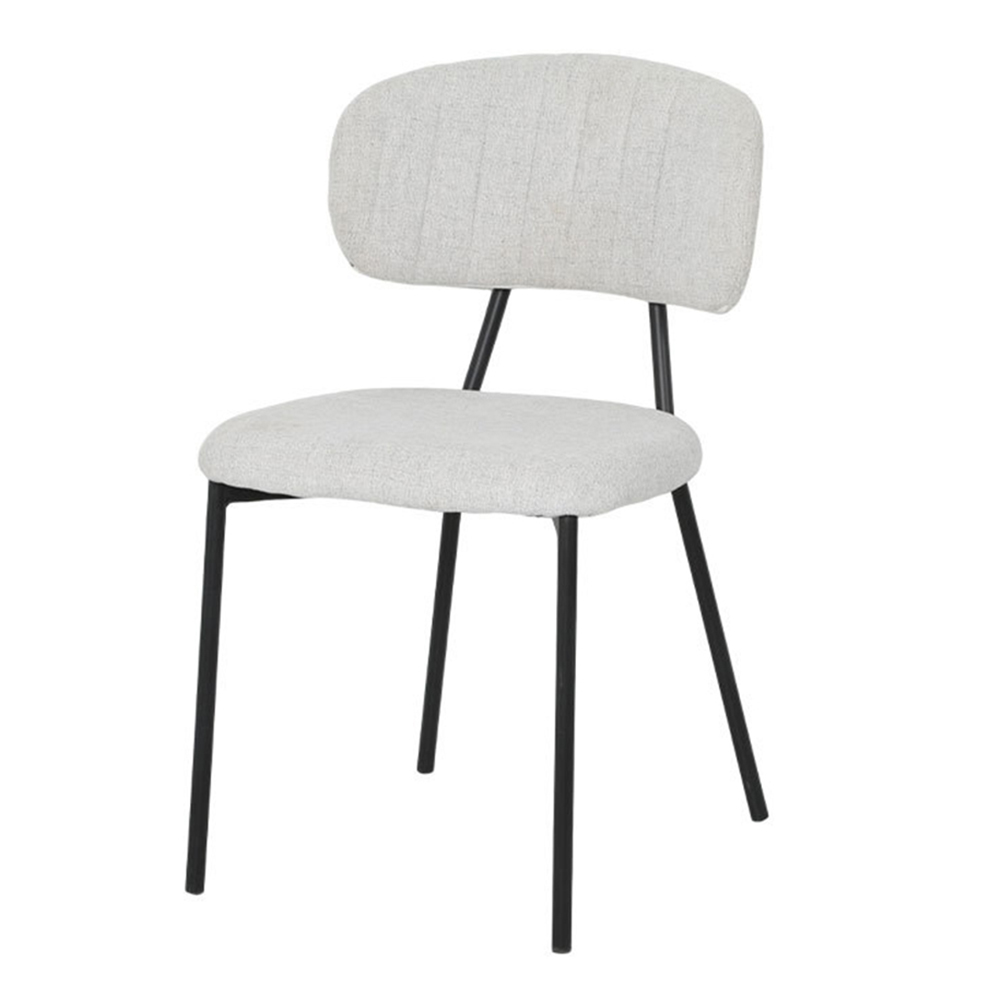 Leather dining chairs with metal legs