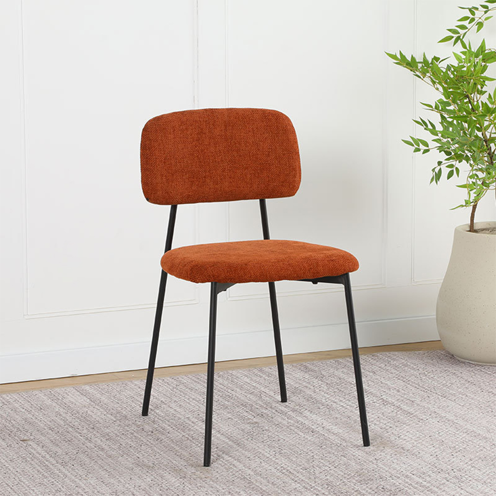 Armless upholstered dining chair with cushion