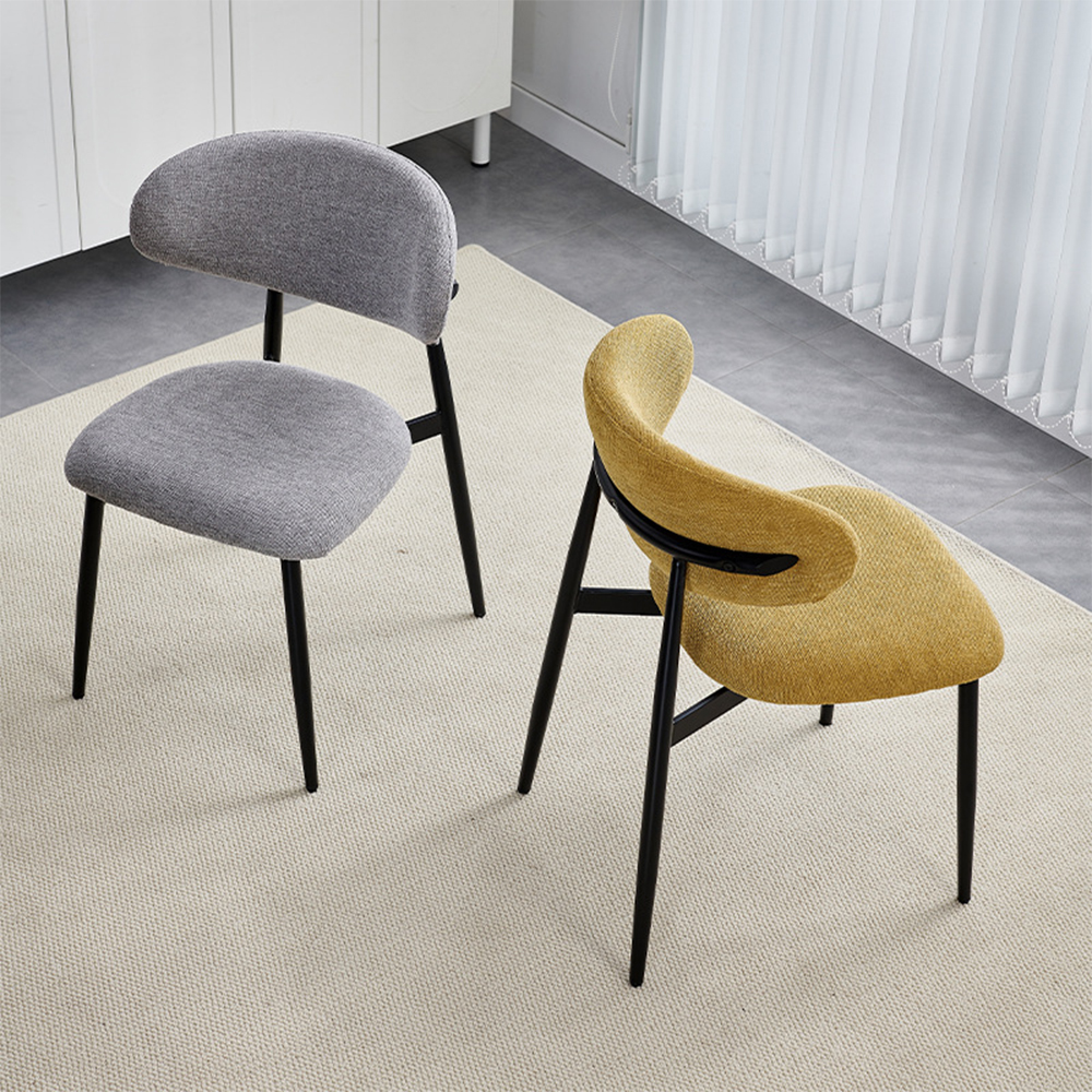 Hotel kitchen metal upholstered dining chairs