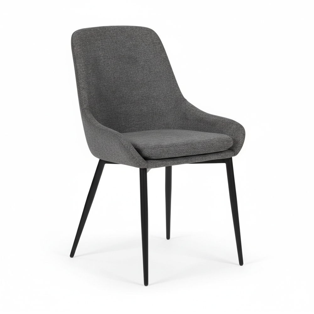 Modern grey upholstery fabric dining chair