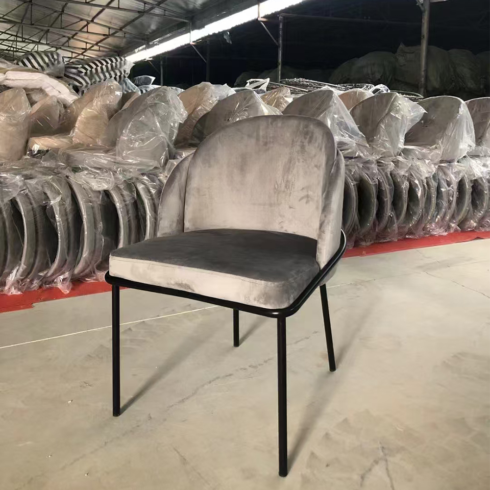 Modern grey upholstery fabric dining chair